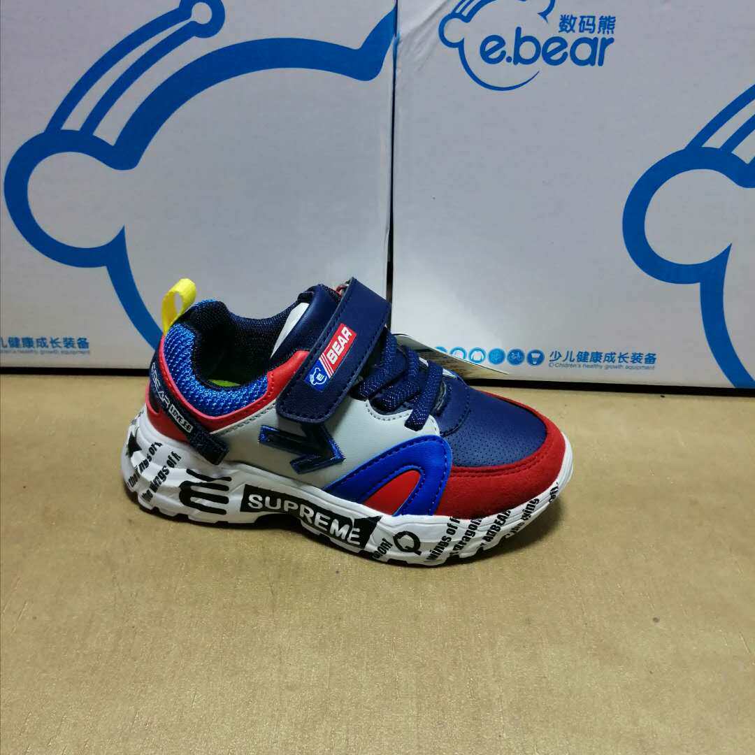 数码熊童鞋男女秋季皮面防水轻便舒适防臭实体运动鞋