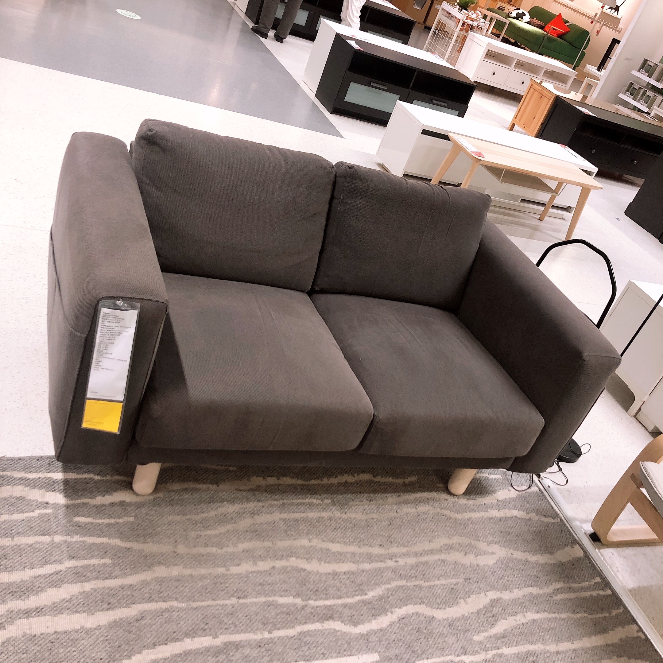 小米粒宜家国内代购卡斯塔三人沙发基尼淡灰色布艺沙发