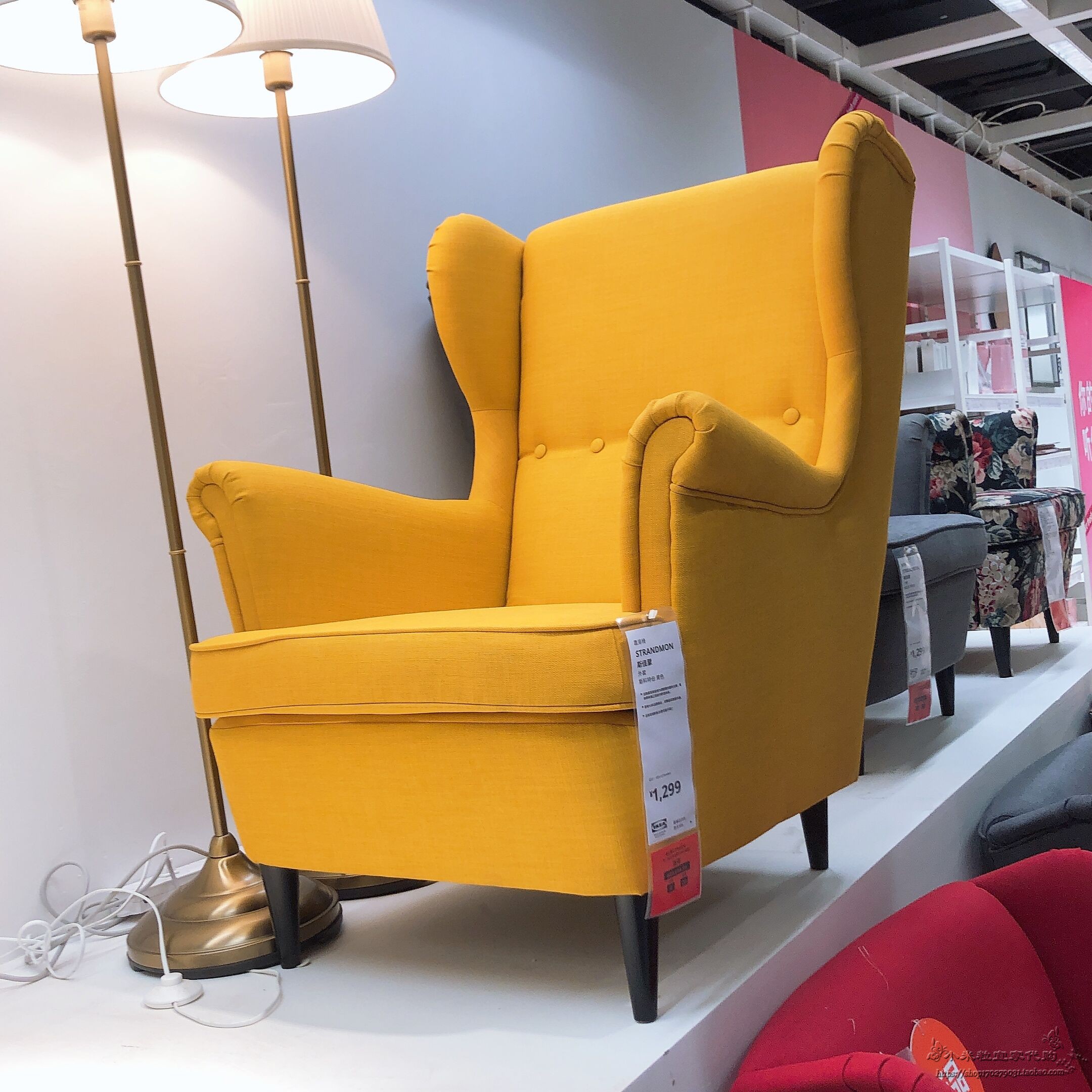 30ikea宜家国内代购斯佳单人沙发扶手休闲椅公主沙发椅