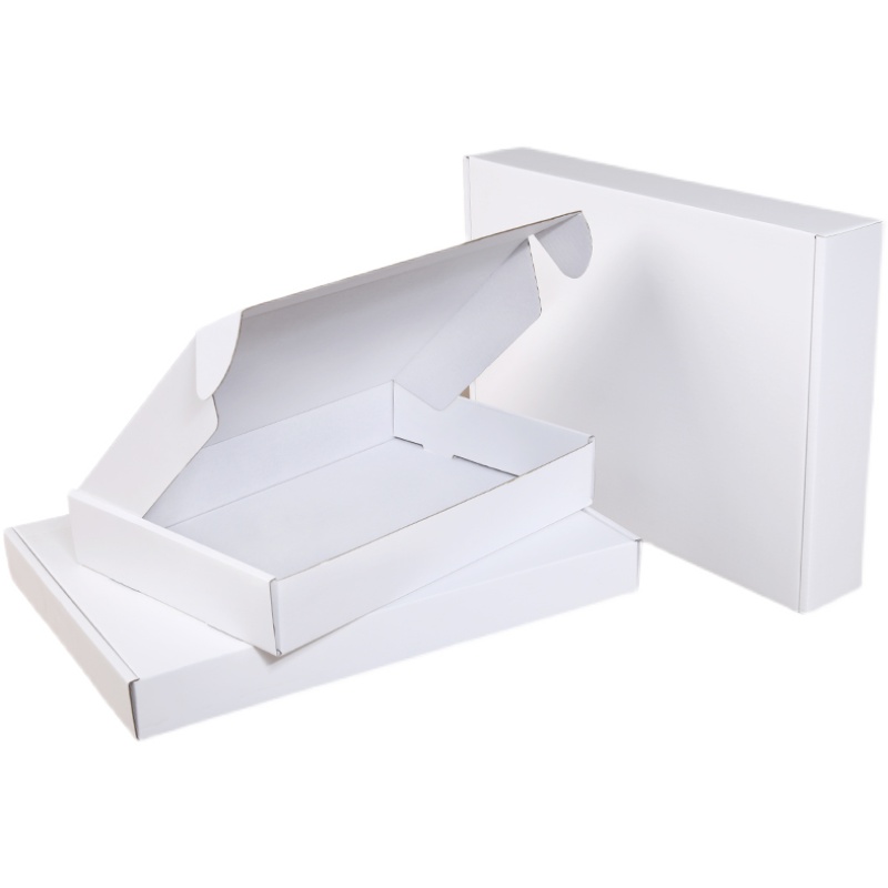 白色飞机盒特长方形手绘打包纸箱彩色服装包装盒飞机盒