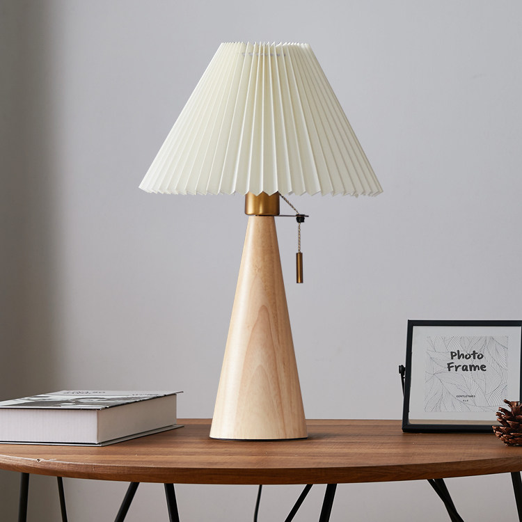 台灯复古百褶客厅沙发书房卧室ins日式侘寂装饰台灯