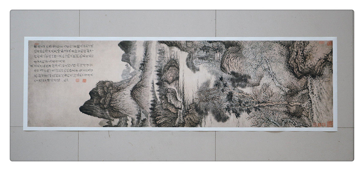 高清原大条幅山水画名画古代垂荫古木古木垂荫图石涛国画