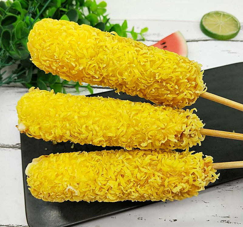芝士热狗10根网红拉丝丝芝士棒油炸小吃半成品香肠