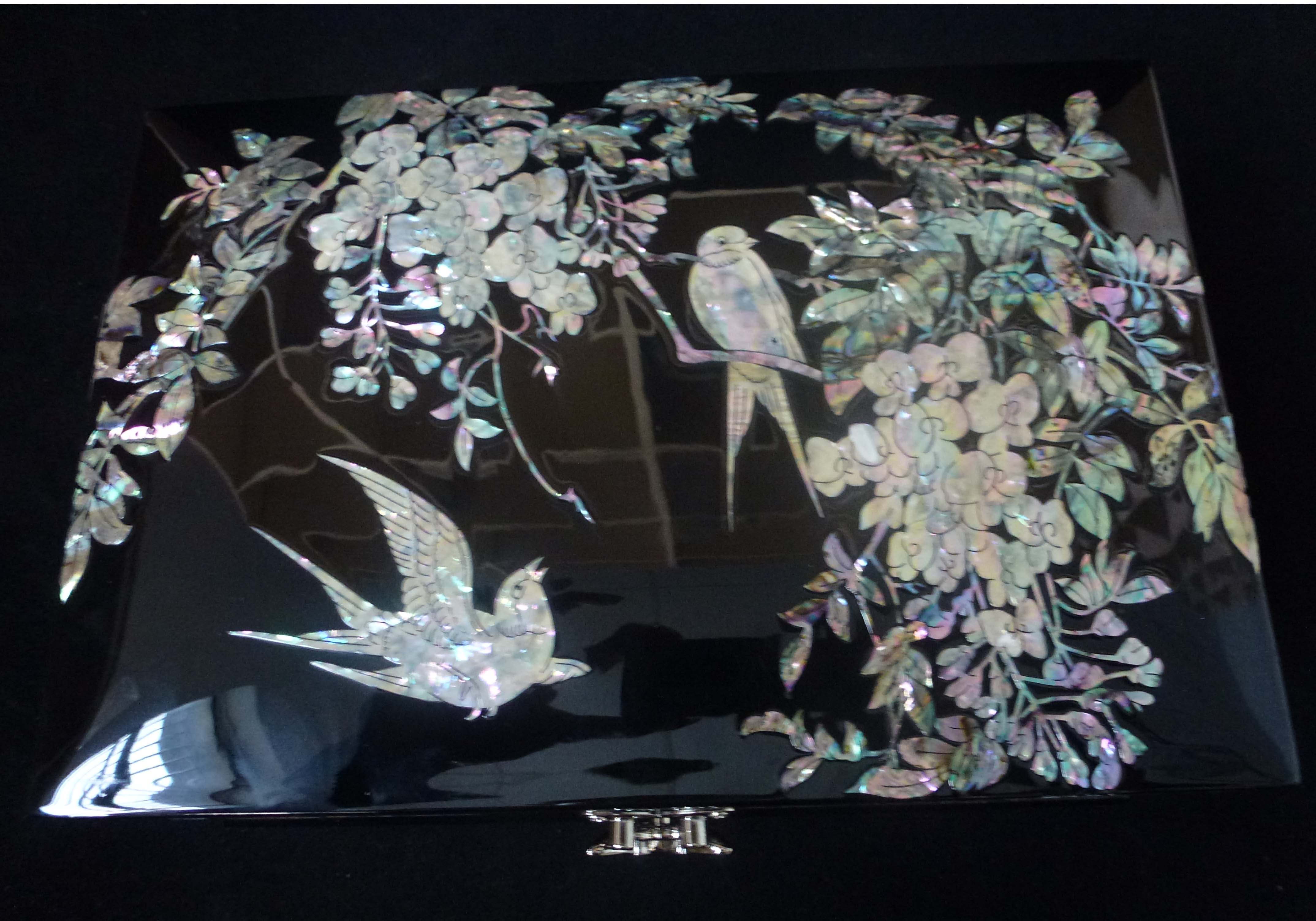 厂家批发天然螺钿贴花 漆器盒子装饰贴画 图案尺寸可定制