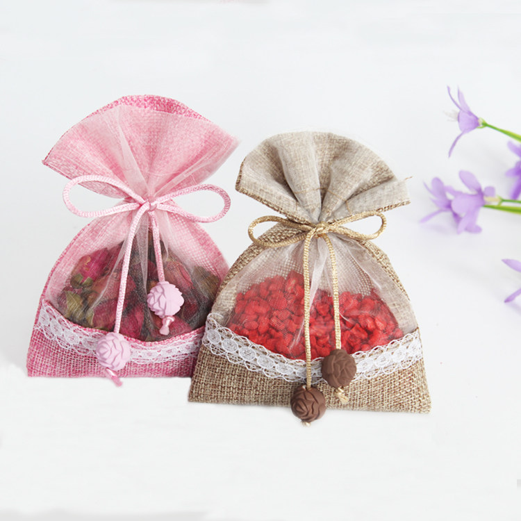 薰衣草香包香袋香薰空袋子薰衣草干花束口袋透明网纱棉麻布香囊袋