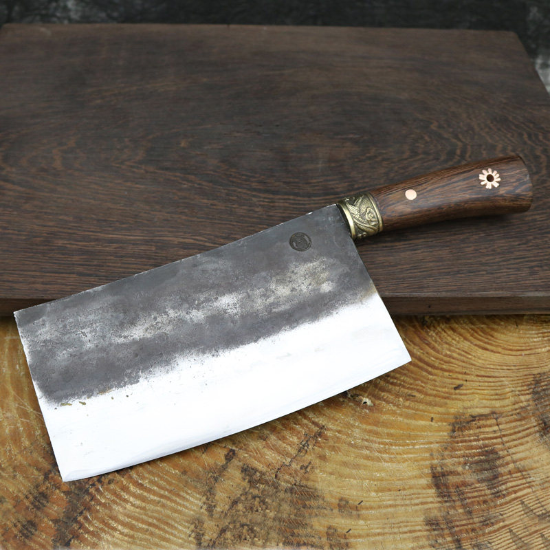 龙泉螭龙手工菜刀锻打老式斩切两用砍鸡专用菜刀
