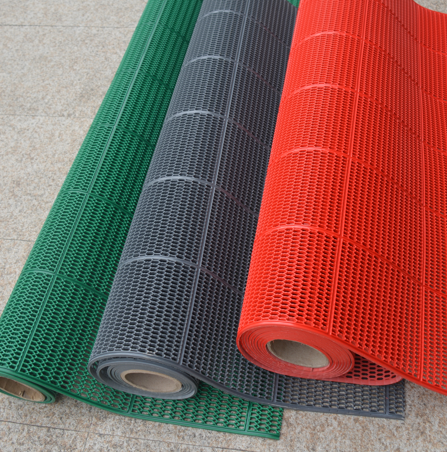 橡胶塑料地垫地毯防水防滑镂空菱形网格卫生间地垫
