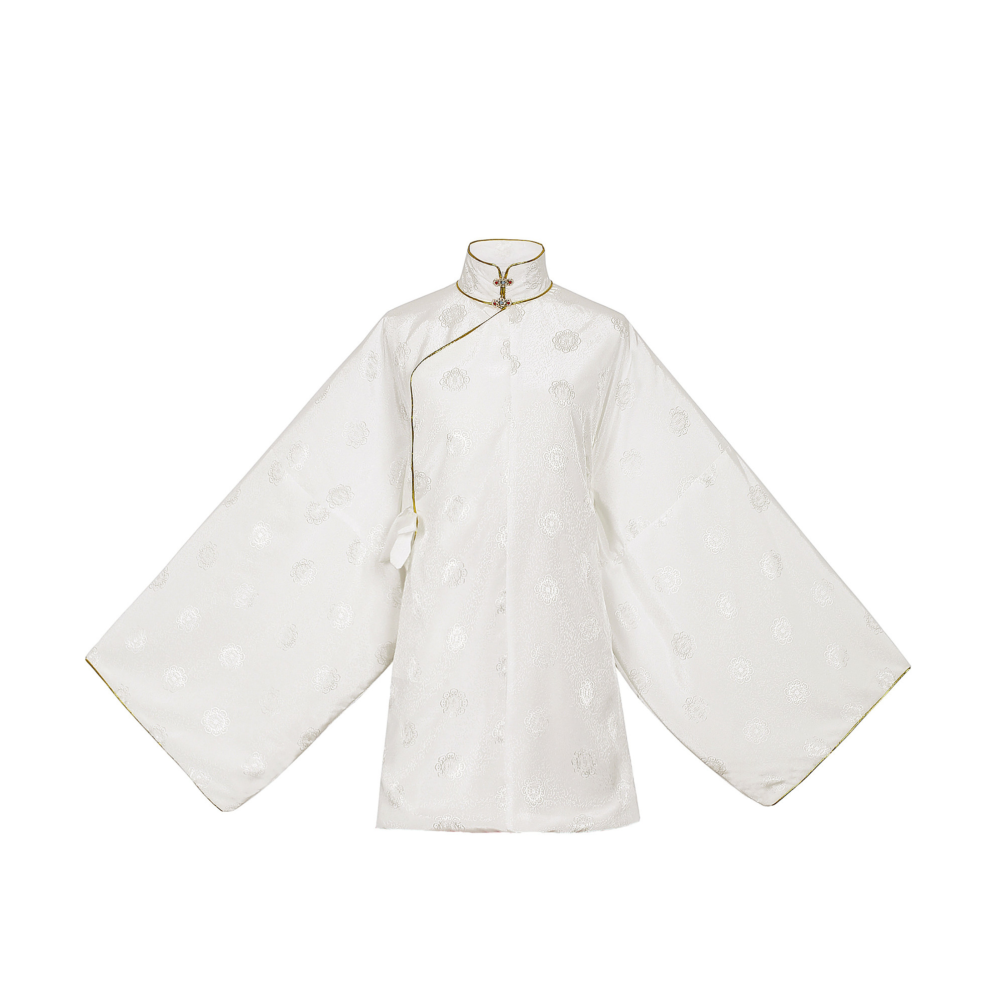 八荒原创汉服明制立领圈金斜襟长袄暗纹日常大码女装