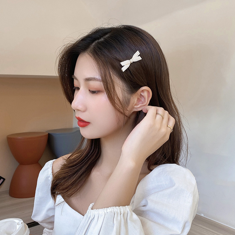 赵丽颖同款珍珠蝴蝶结发夹韩国发饰刘海夹子网红发饰