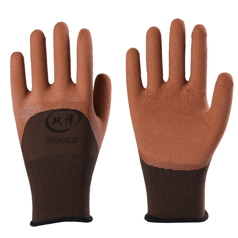 手套防护工作胶涂胶带防滑透气浸胶男工耐磨防护手套