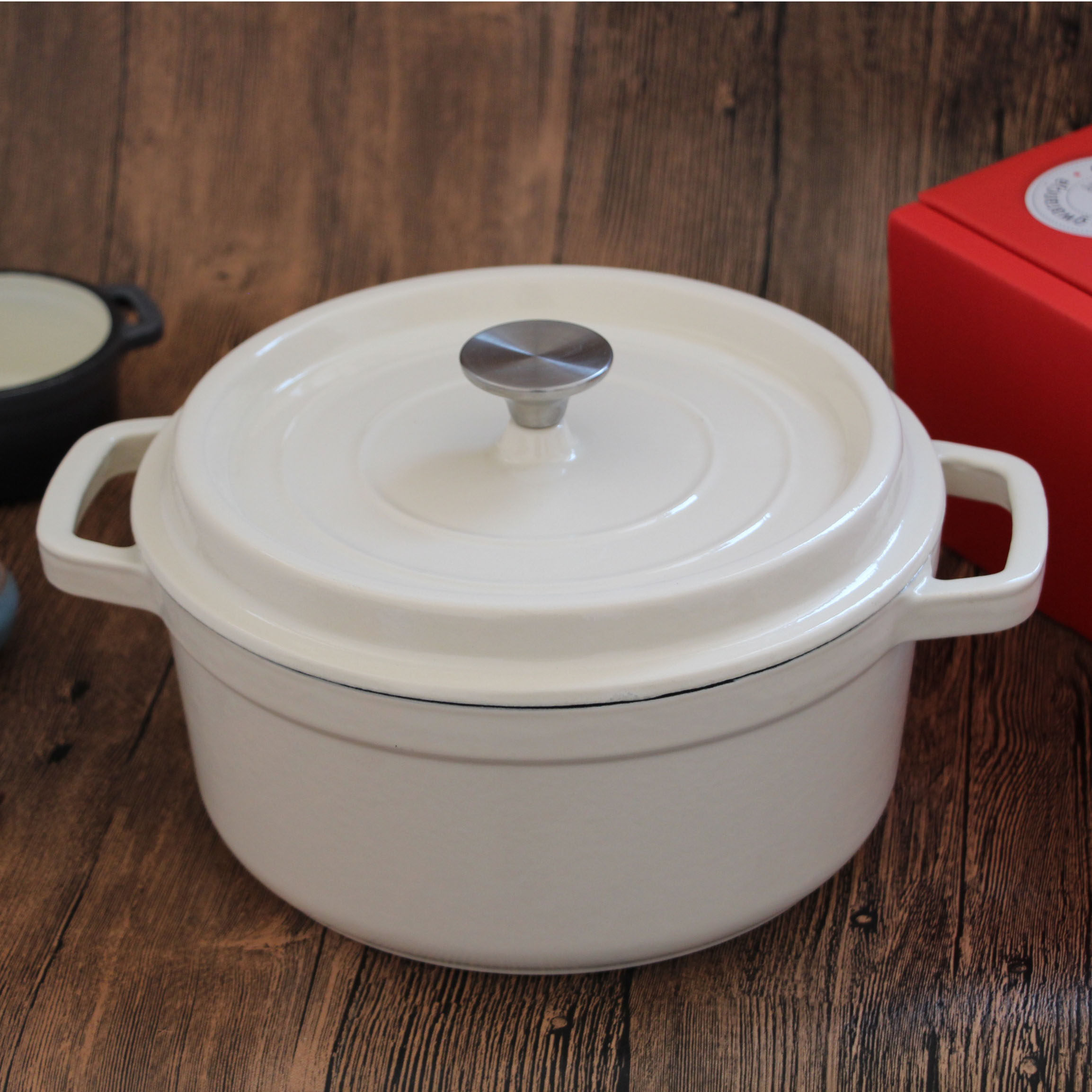 出口欧洲珐琅锅铸铁锅炖锅煲汤欧包锅火锅家用白色炖锅