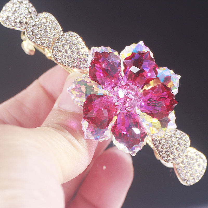 新光饰品轻奢奥地利水晶发夹镶钻后脑勺发卡优雅顶夹发饰