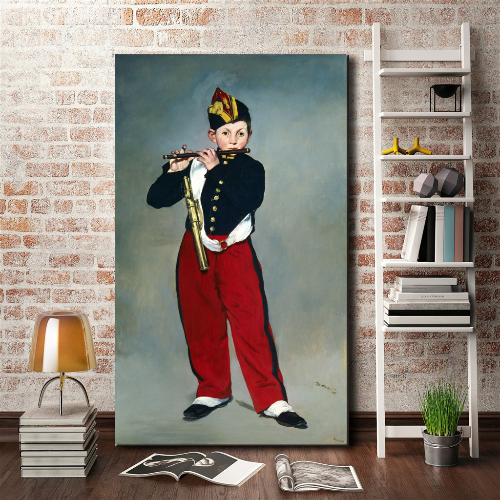 吹笛少年爱德华马奈人物油画版画欧式现代客厅现代装饰画