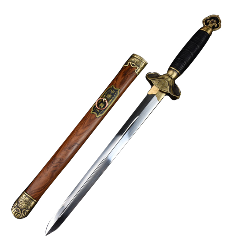 龙渊泉宝剑铜装荷花短剑防身硬剑宋剑刀剑