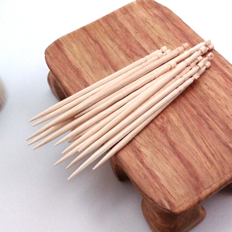 实心剔牙200根签约粗牙制作木材牙签盒装尖头牙签