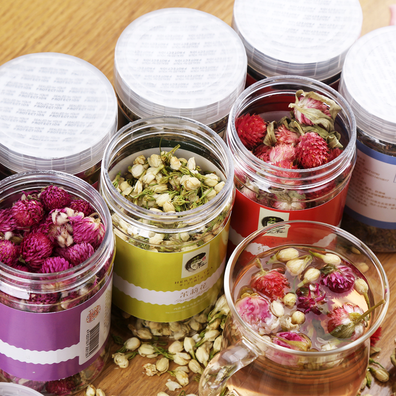 任选组合罐装干玫瑰花茶茉莉花茶洛神花茶柠檬片胎菊花茶金银花茶