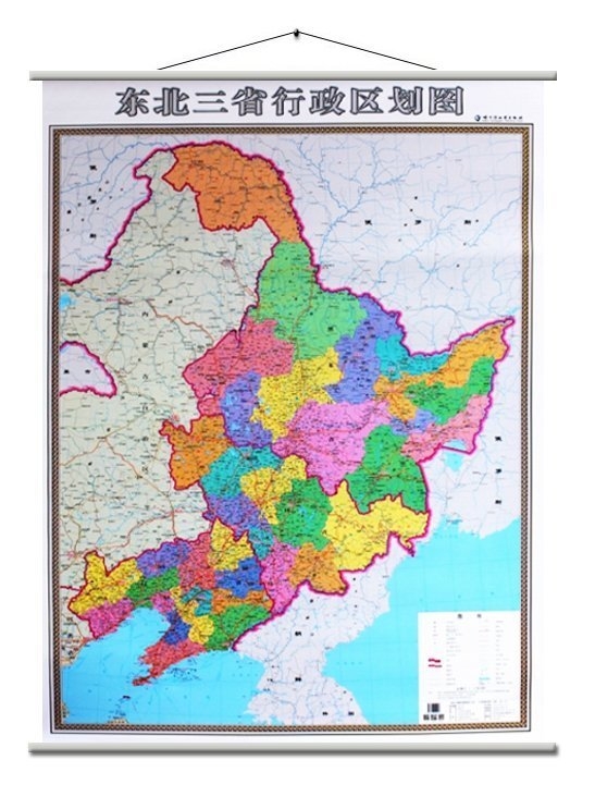 商务办公室家用挂墙地图 高清 防水 挂绳 吉林辽宁黑龙江挂图 米 1x1.