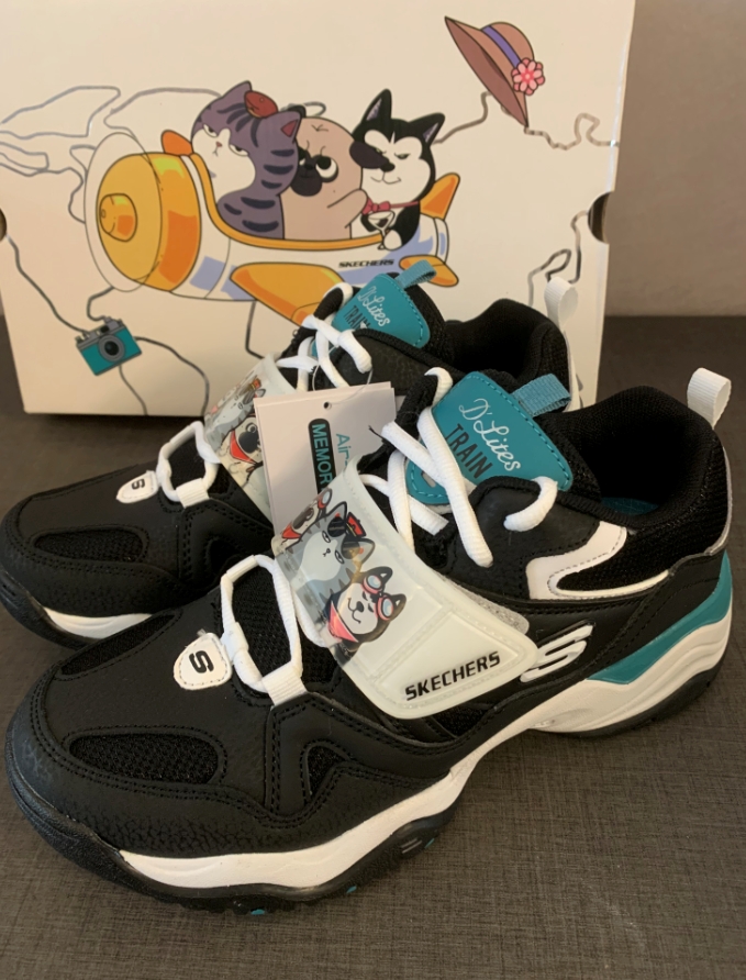 skechers斯凯奇吾皇万睡联名厚底运动鞋老爹熊猫66666276单鞋