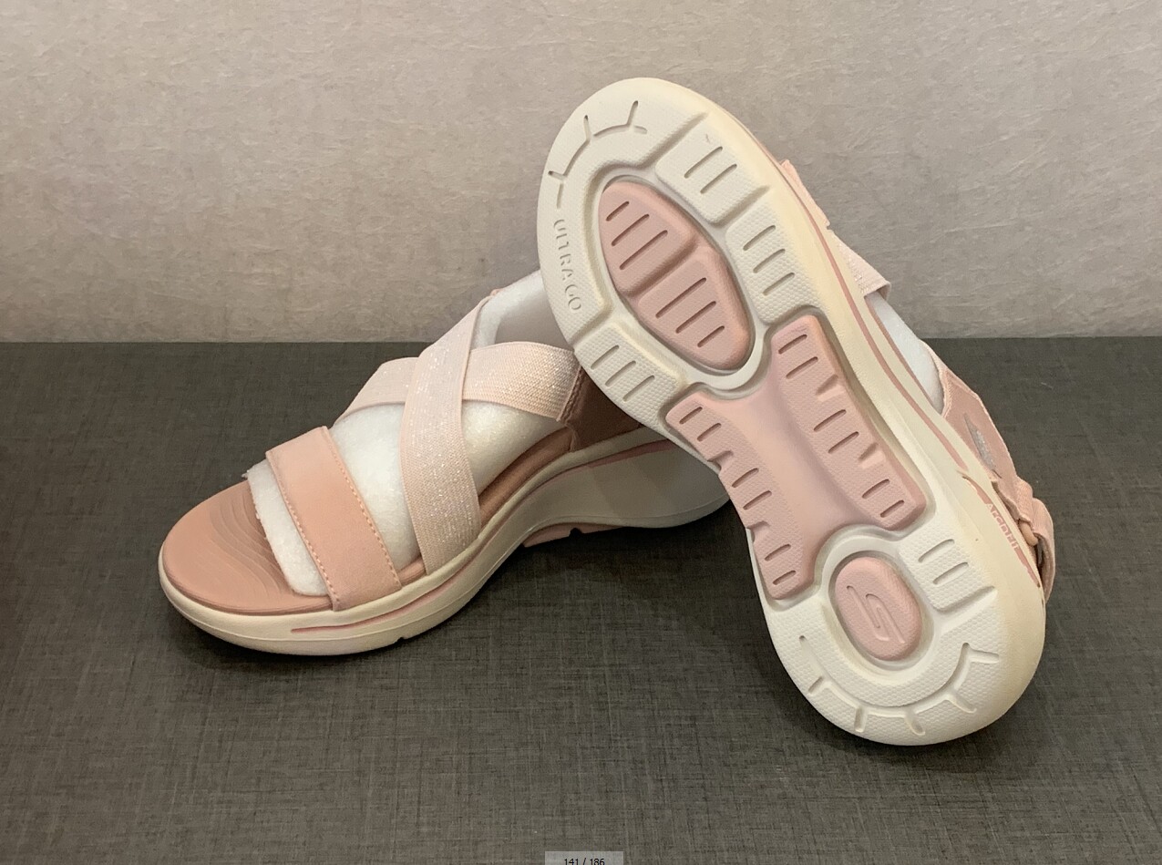 skechers斯凯奇女子露趾厚底魔术沙滩休闲凉鞋女鞋时装凉鞋
