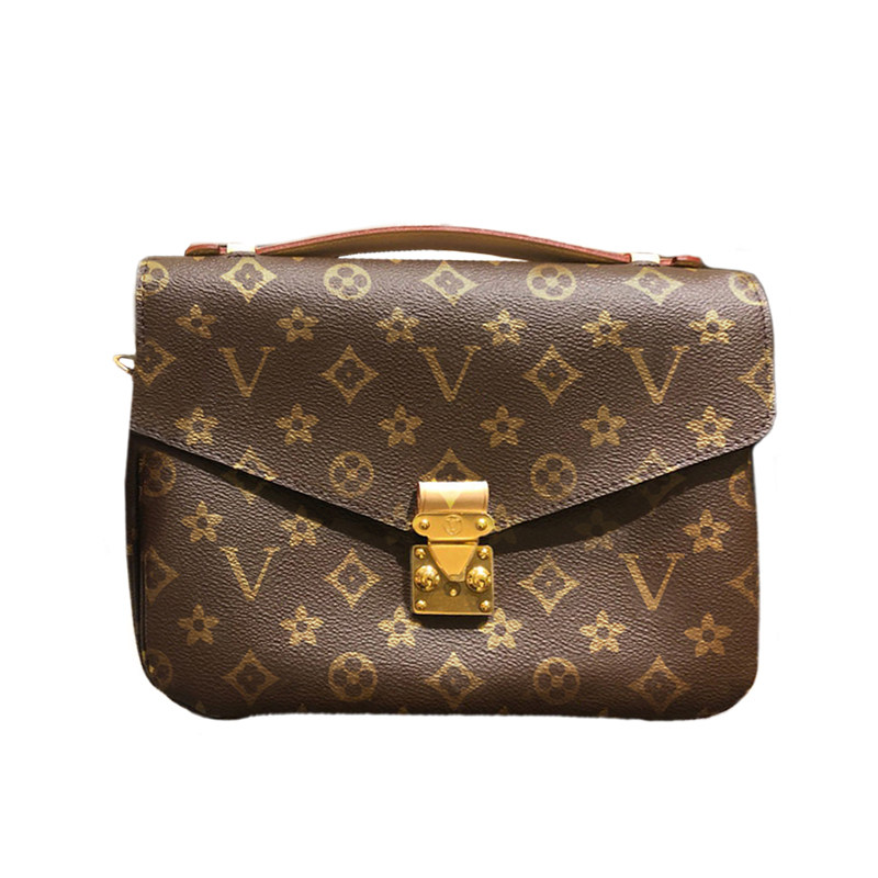 lvq经典metis拼皮老花邮差包单肩斜挎手提女包lvαm44875