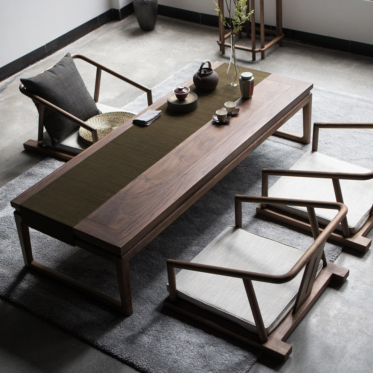 玄木桌子茶室禅意矮茶台现代地桌日式小桌新中式其它桌类