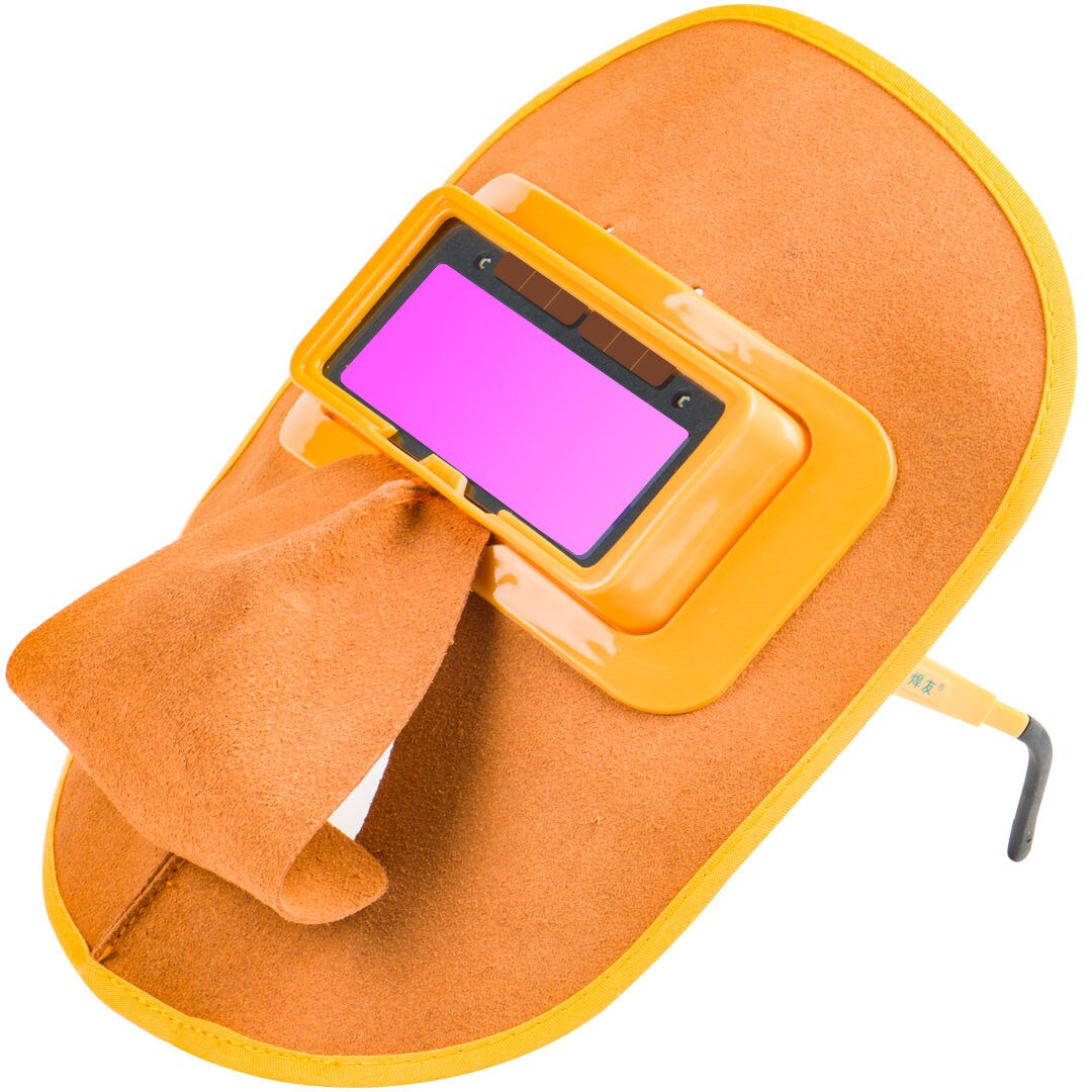 透气轻便电焊面罩头戴变光氩弧焊接牛皮防烤防护面具