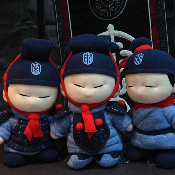 儿童礼物西安旅游纪念品q版兵马俑玩偶秦亲宝贝棉绒公仔35公分高