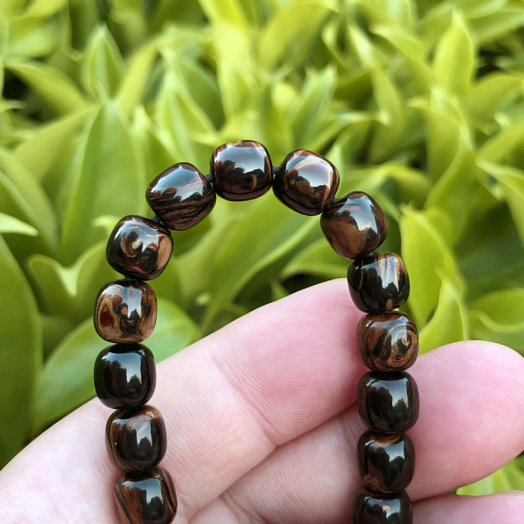 天然活海柳血柳手串手链男女情侣桶珠佛珠山水纹手串