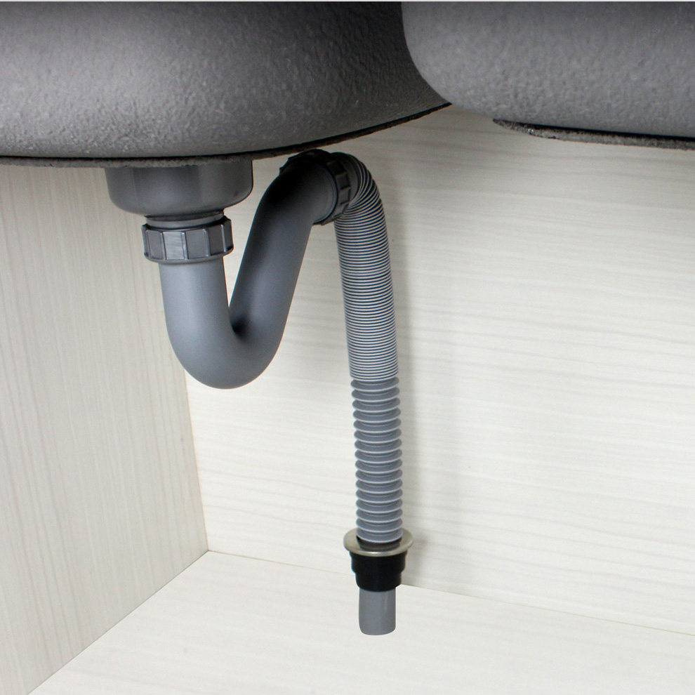 下水管欧派厨房不锈钢水槽配件尾管洗碗池防臭排水管水槽下水器