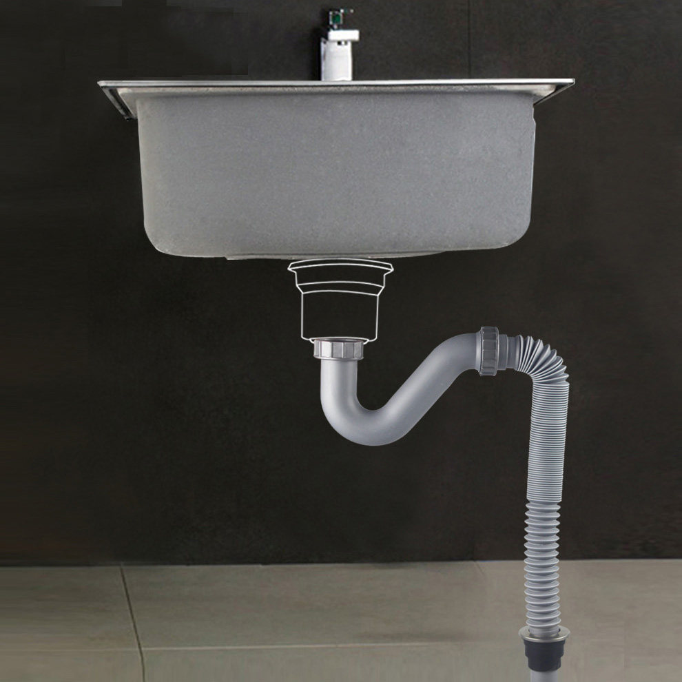 下水管欧派厨房不锈钢水槽配件尾管洗碗池防臭排水管水槽下水器