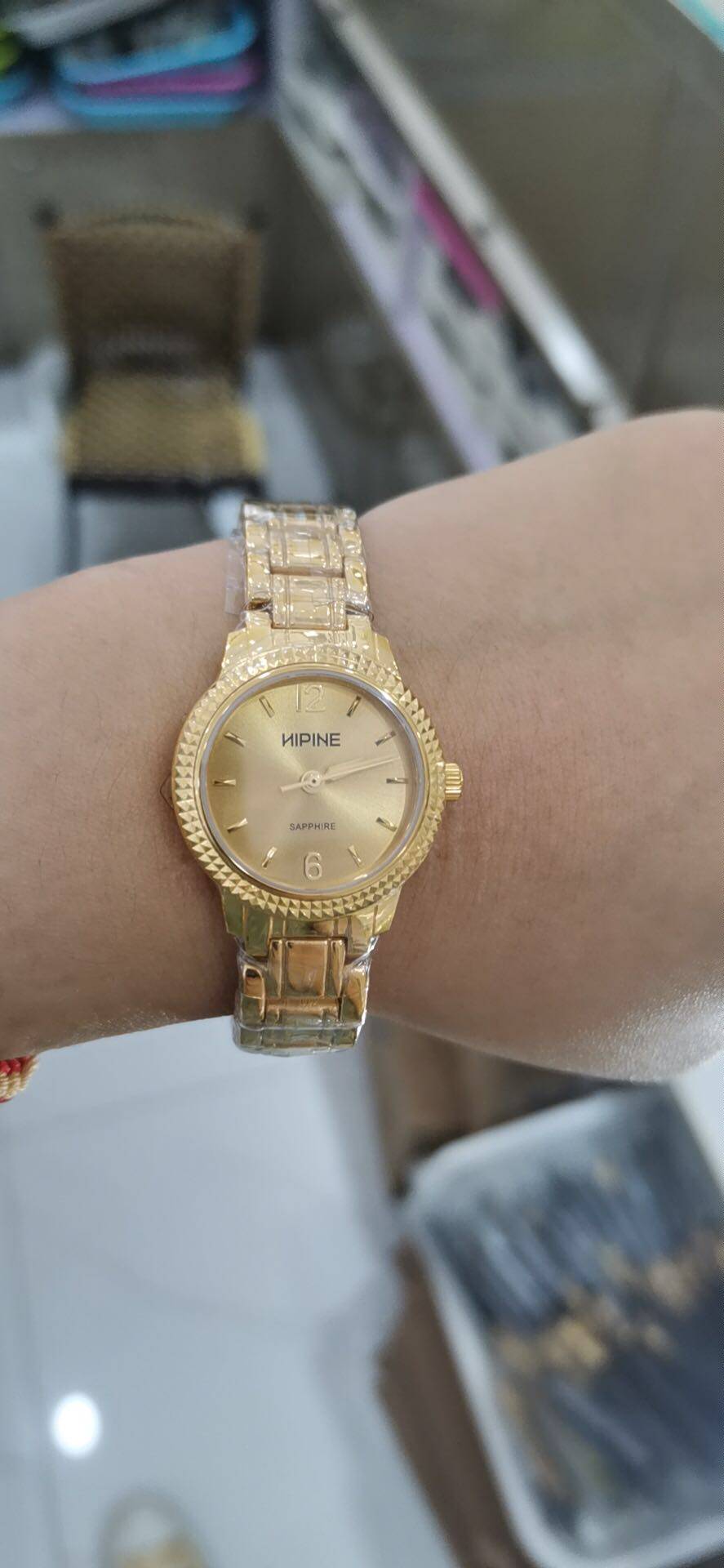 西普尼瑞士正品石英表女表防水纯金黄金手表女士小表盘气质女金表