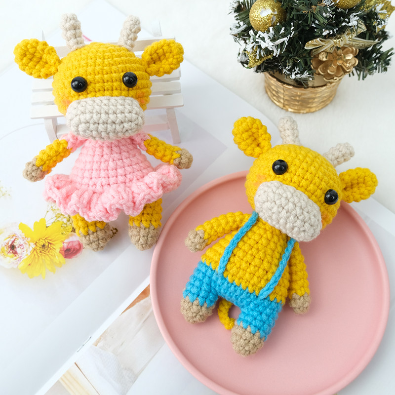 手工小牛挂件成品钥匙扣diy新手视频毛线