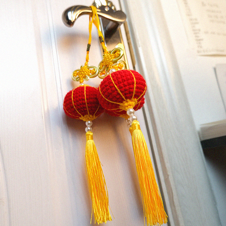 可可家牛年挂件毛线钩针编织小牛中国结灯笼diy毛线