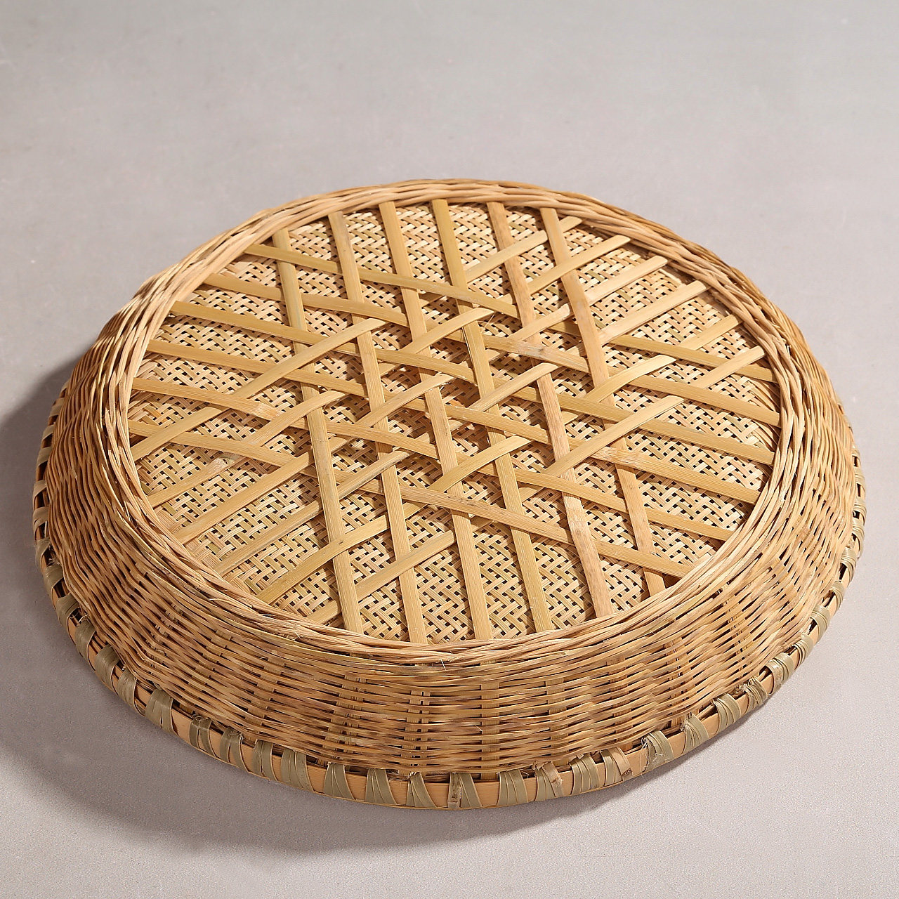 精品品竹筛子竹匾竹编有孔竹筛竹制品簸箕收纳竹编