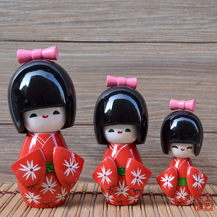 日本和服娃娃木娃木偶日式摆件日本料理装饰品工艺礼品摆件