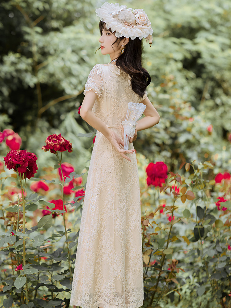 夏季连衣裙气质森系仙森女超仙女裙子连衣法式连衣裙