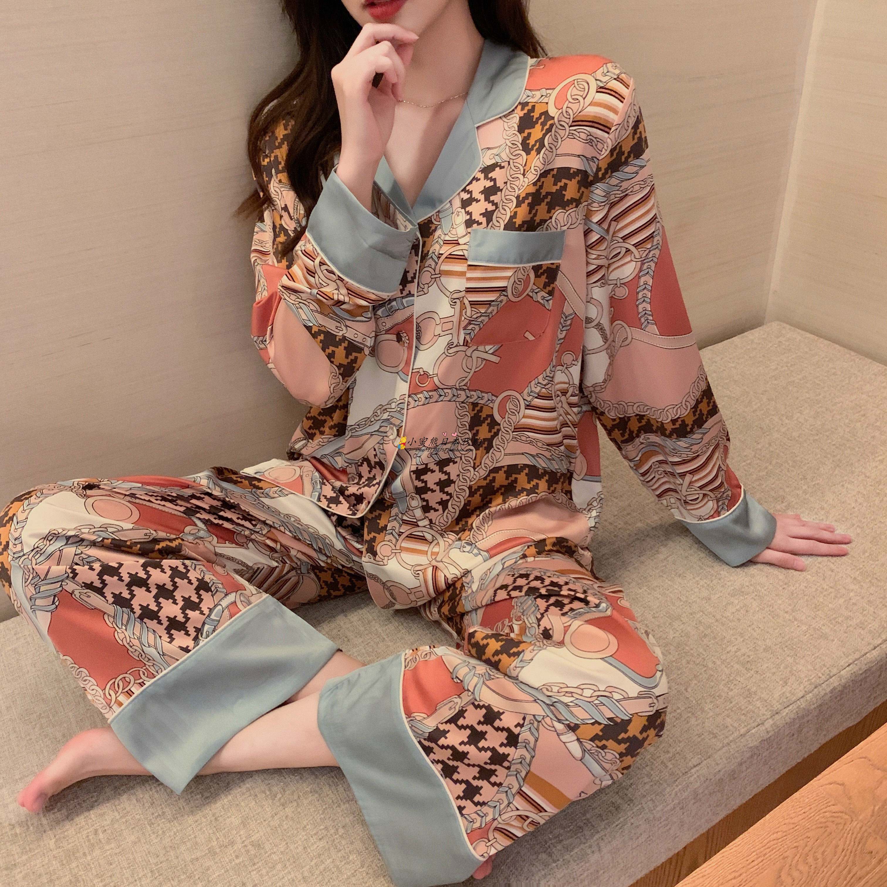 日本代购gp衬衫气质睡衣女真真丝春秋网红睡衣