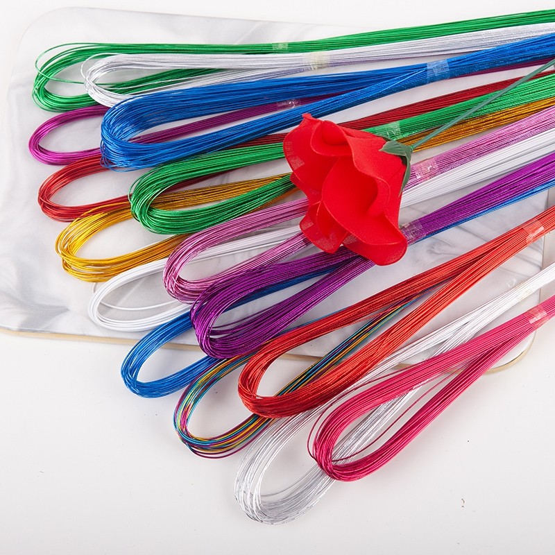 22号彩色铁丝手工diy幼儿园定型编织花艺丝网手工串珠