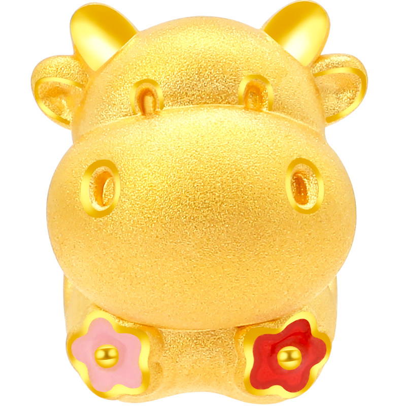 金牛黄金牛生肖红绳本命年牛本花开富贵牛小足金珠硬手饰