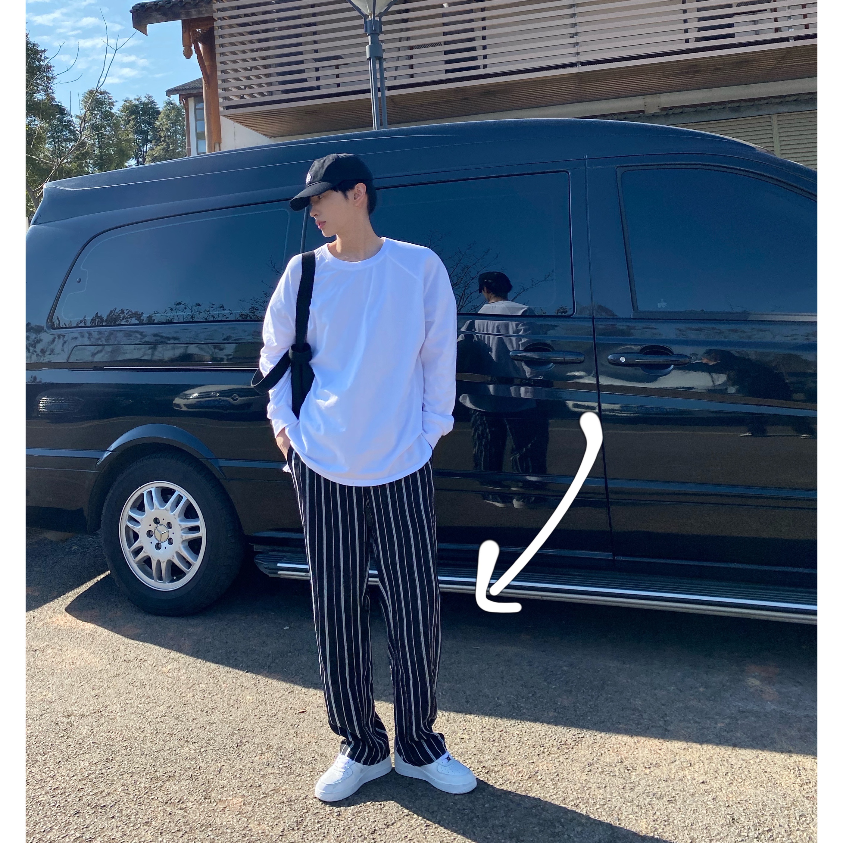 XMOB STUDIO垂坠感条纹裤男宽松阔腿裤男直筒休闲裤男夏季薄款