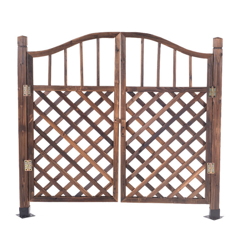 花园栅栏门庭院花园门围栏篱笆门室外防腐木门户外家用实木双开门