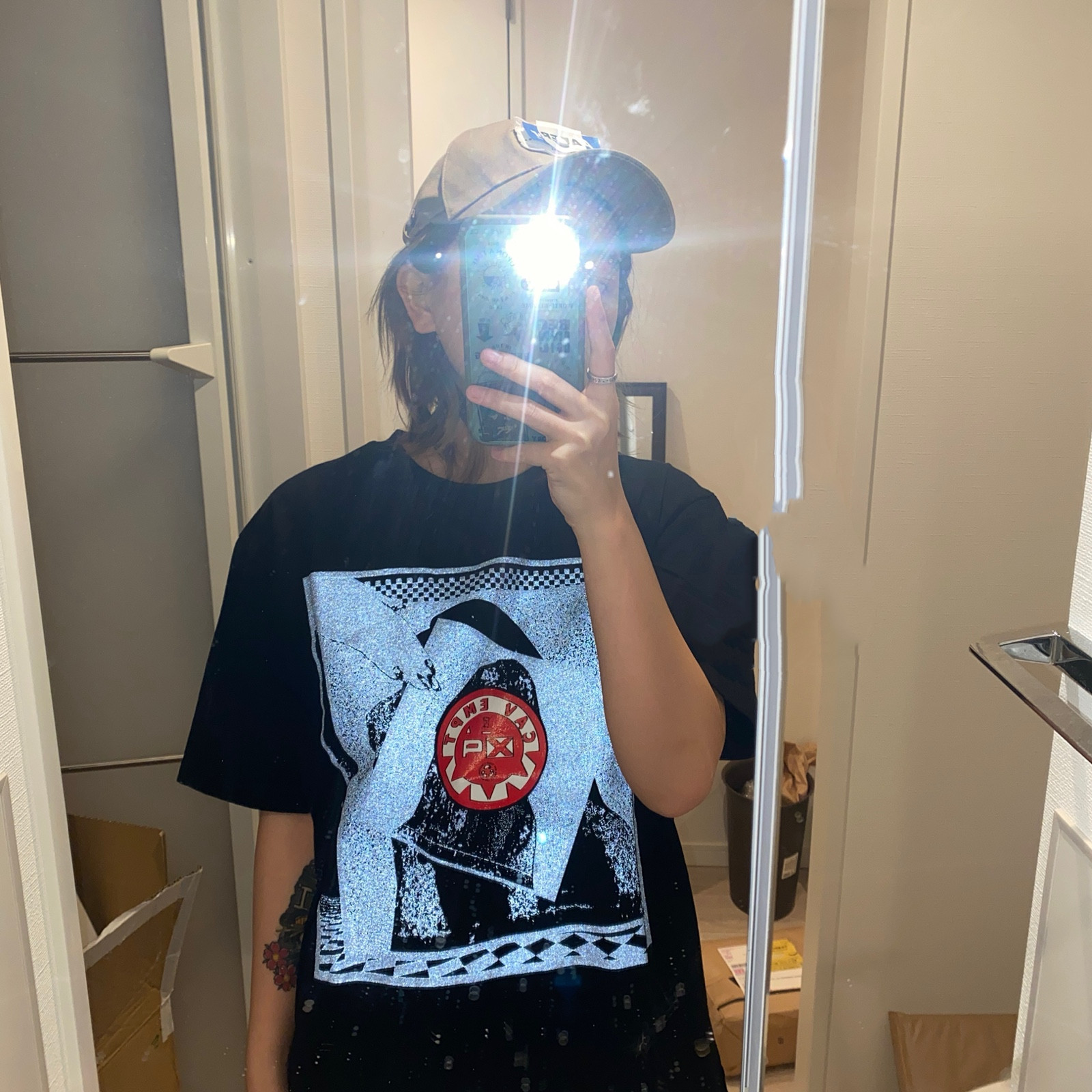 cavempt20ssc.e日潮潮牌迷幻风叠加红圆领短袖t恤