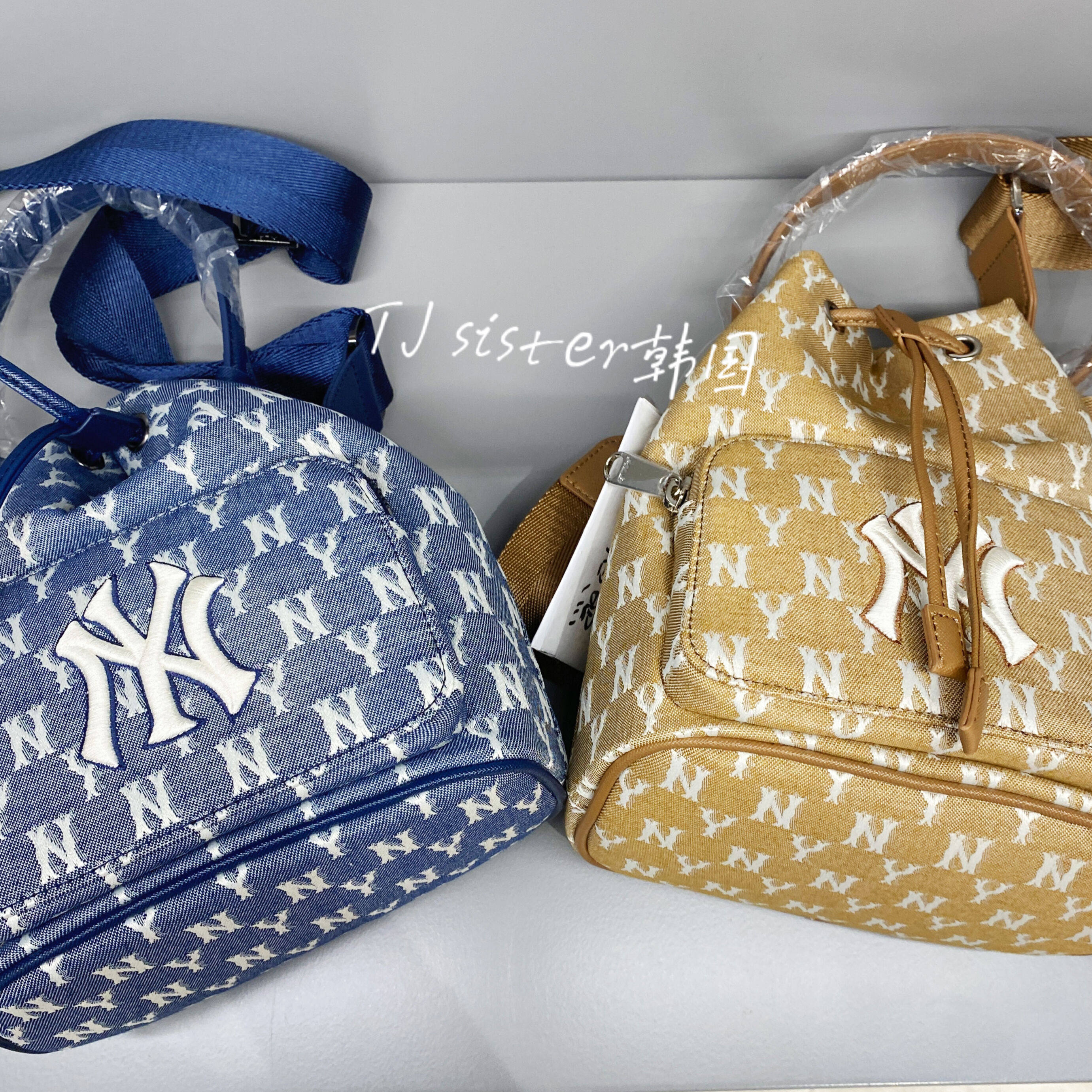 tjsisiter韩国正品潮牌mlb21新款百搭老花水桶女士包袋