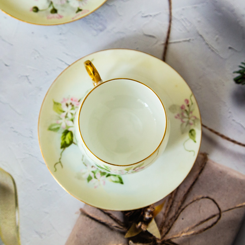 咖啡杯ins田园法国手绘陶瓷欧式奢华英式下午咖啡杯