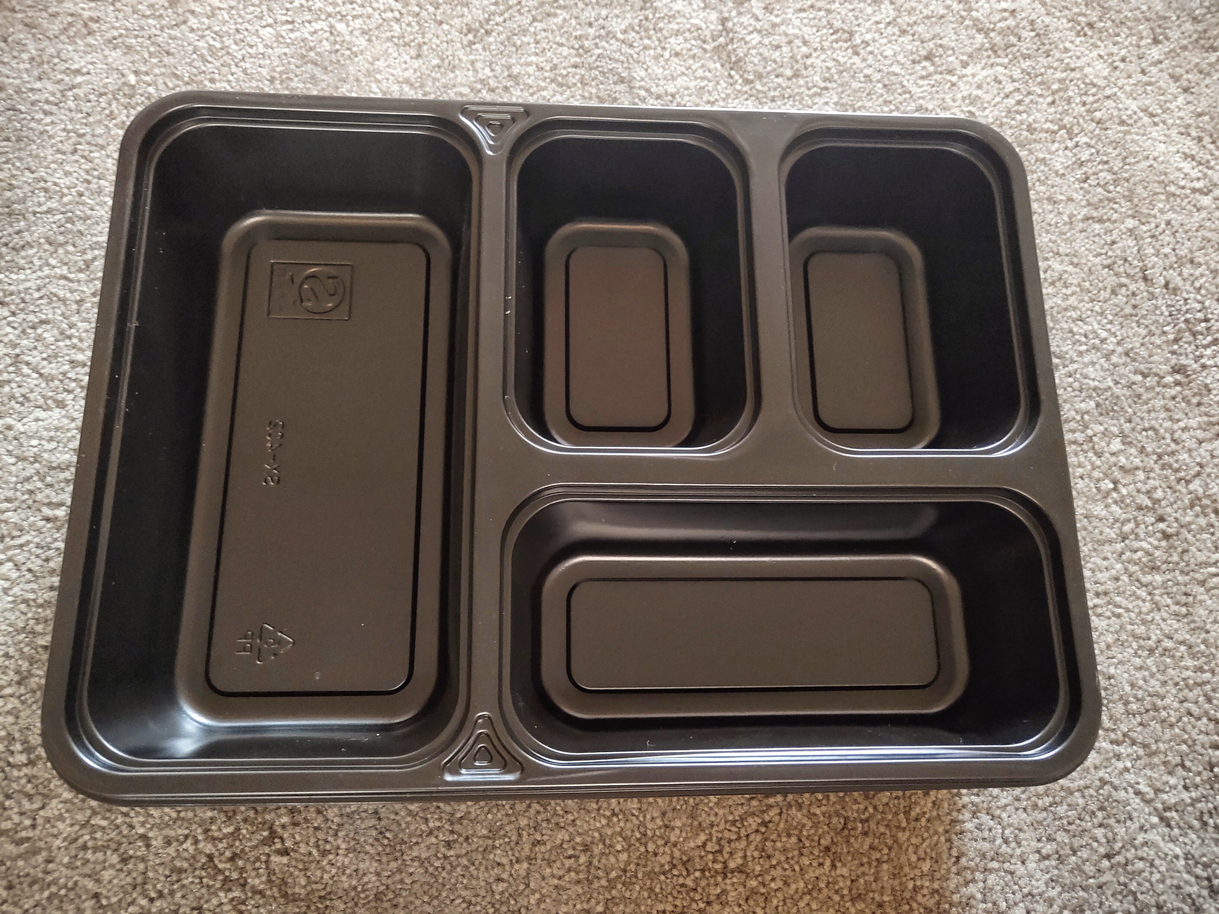 一次性餐盒黑色四格精品pp材质外卖快餐打包一次性餐盒