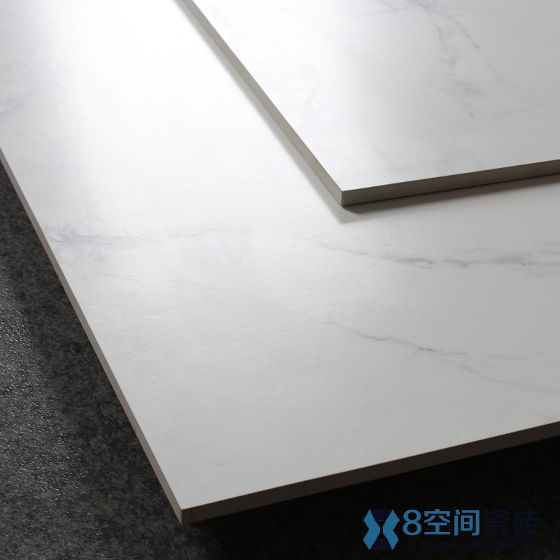 8空间雅士白柔光砖大理石瓷砖客厅别墅地砖釉面大地板砖800 600砖
