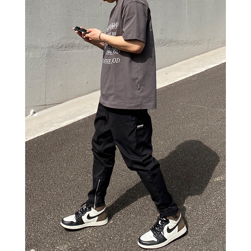 【STS】Zipend基础运动风高街拉链百搭9分休闲裤潮流国潮男