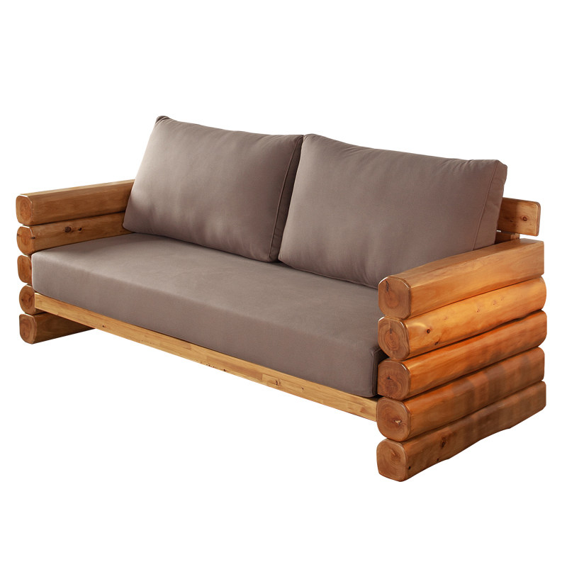 实木原生态沙发木质三人组合凉椅原木柏木现代实木沙发