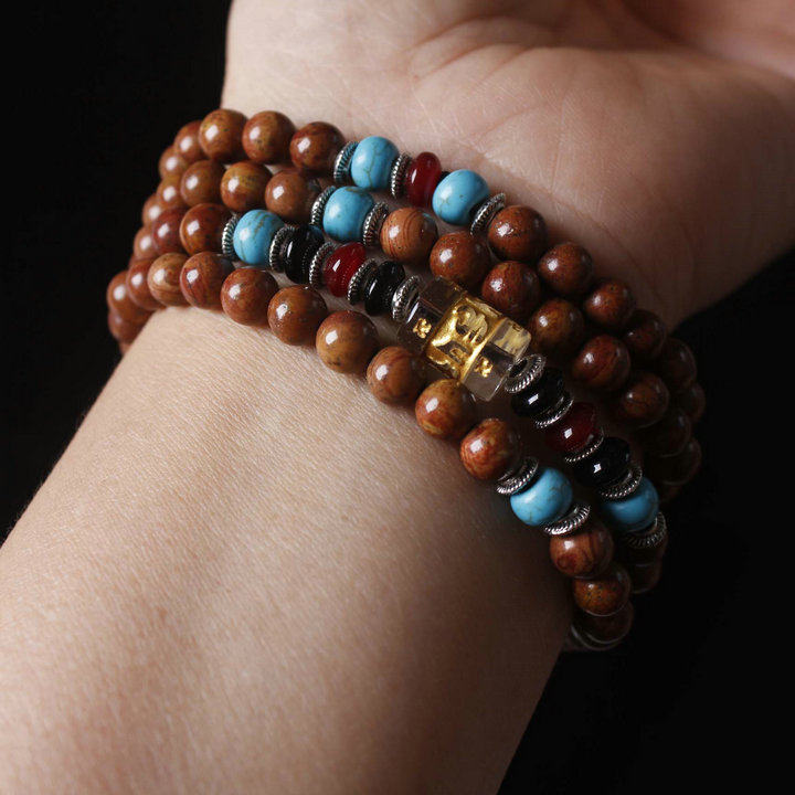 佛珠手链亏本甩卖天然泗水富贵红砭石砭石108颗手链