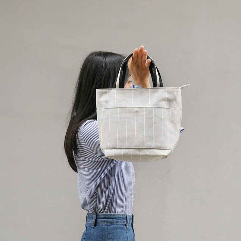 包邮饭盒手提包手提便当上学简约上班拎包帆布通用款女包